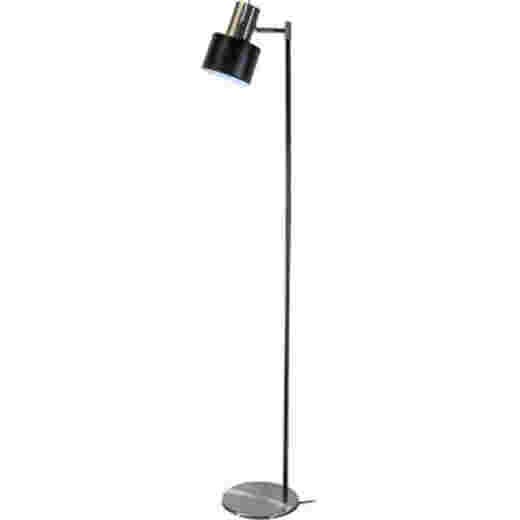 ARI BLACK/BRUSHED CHROME FLOOR LAMP