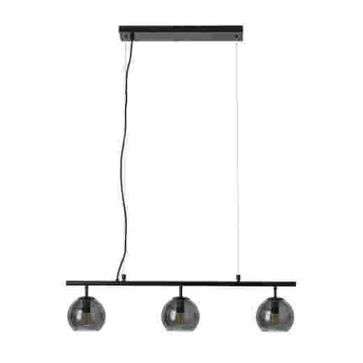 SENA MATT BLACK/SMOKE GLASS 3 LIGHT PENDANT