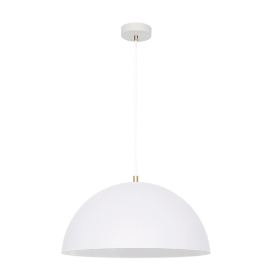 TRIBECA MATT WHITE/BRRUSHED BRASS 50CM 1 LIGHT PENDANT