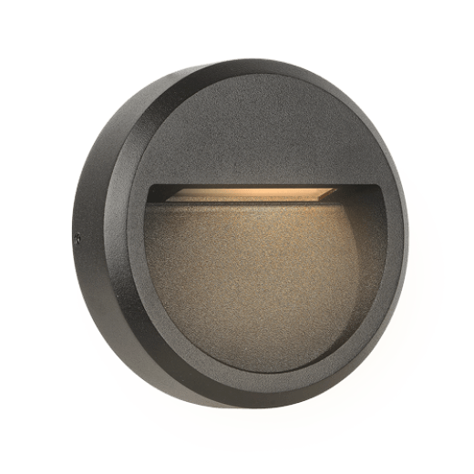 HAVIK ROUND IP65 SANDY BLACK EXTERIOR WALL LIGHT