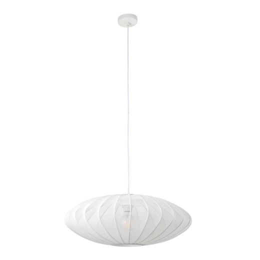 ZENITH WHITE GAUZE FABRIC 60CM 1 LIGHT PENDANT