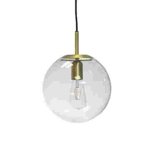 NEWTON BRASS/CLEAR GLASS 25CM PENDANT