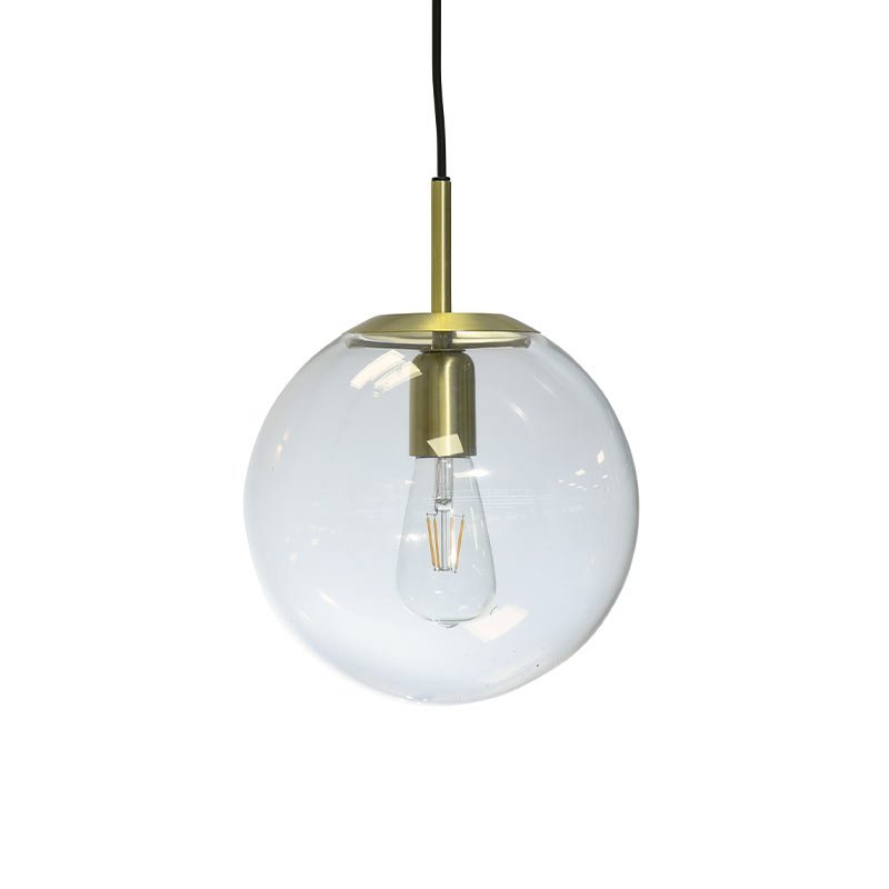 NEWTON.25 CLEAR BRUSHED BRASS PENDANT - Lightingplus