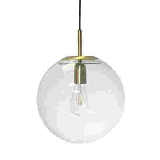 NEWTON BRASS/CLEAR GLASS 30CM PENDANT