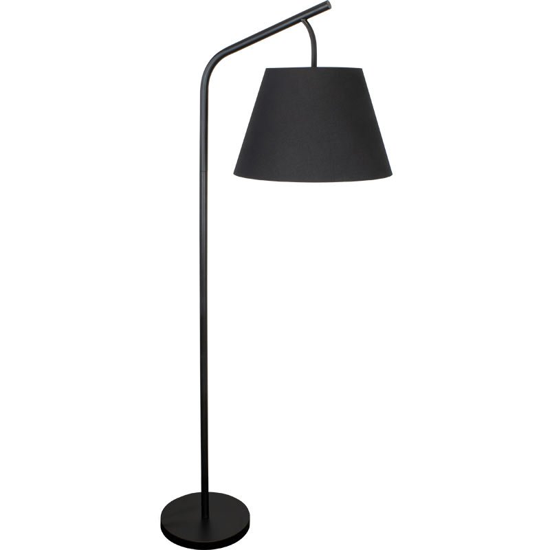 PADSTOW BLACK FLOOR LAMP C/W SHADE - Lightingplus