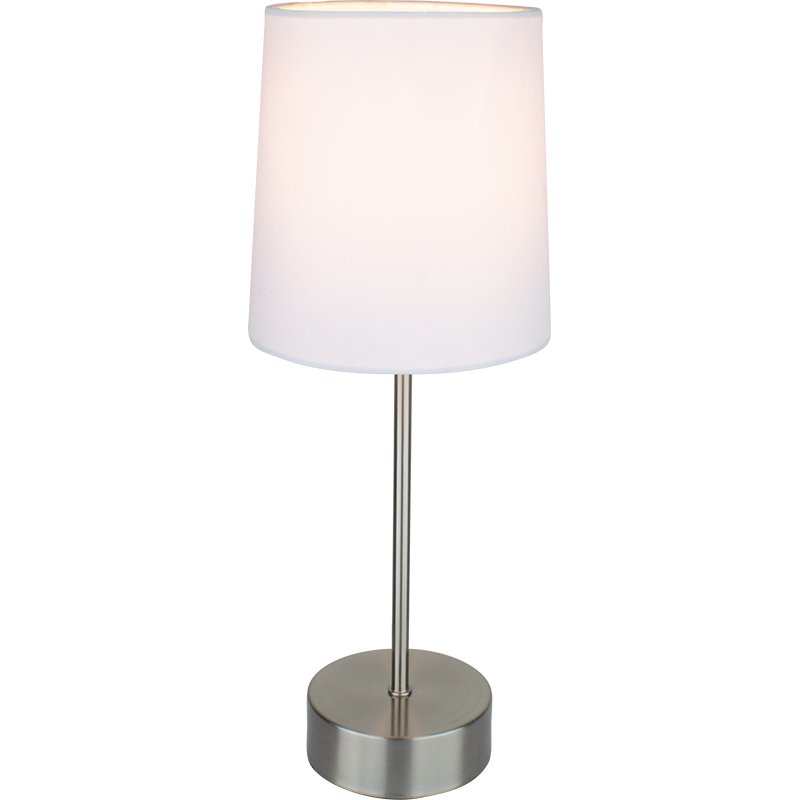 AVA BR.CHROME/WHITE TOUCH LAMP - Lightingplus