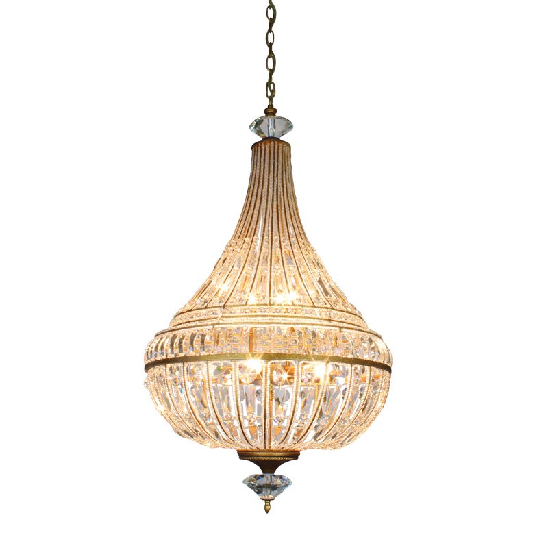 MUSCAT.58 ANT.GOLD/GLASS 8LT CHANDELIER - Lightingplus