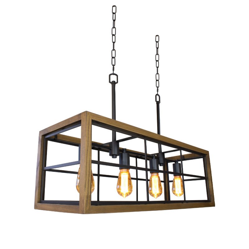 RICHMOND.85 ORB/WOOD 4LT. PENDANT - Lightingplus