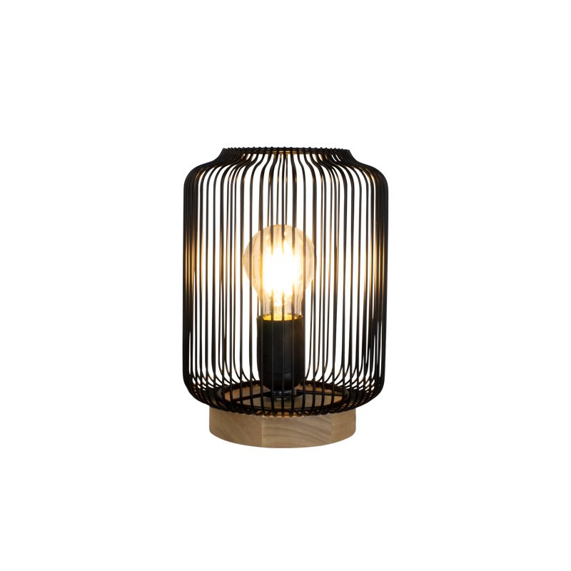 FARO WOOD/BLACK TABLE LAMP - Lightingplus